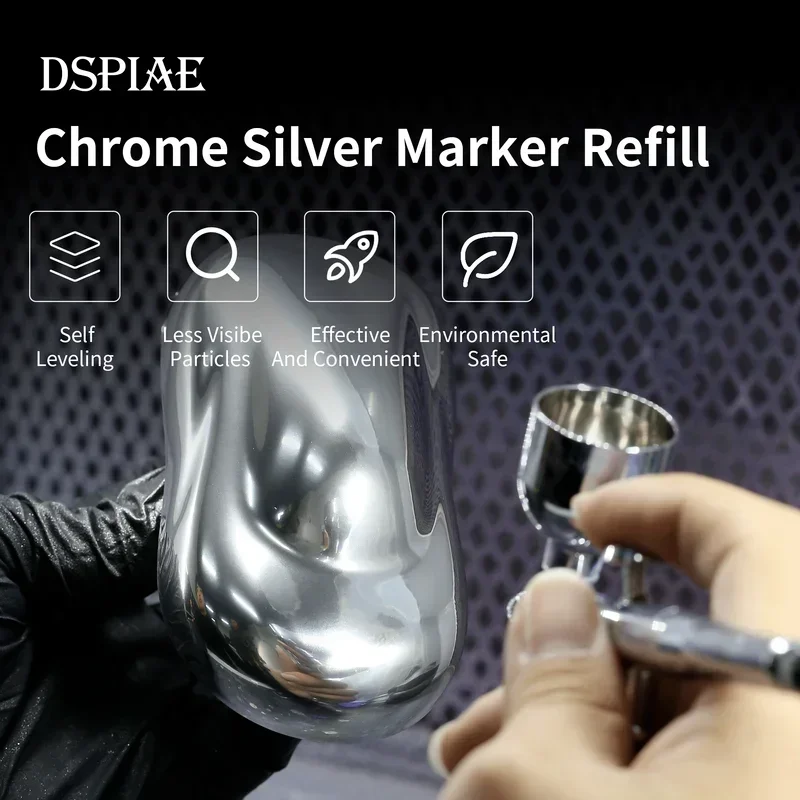 DSPIAE CR-10 DIY Chrome Silver Marker Refill Airbrush Spray Painting Tool Model Building Tools for Model Hobby Tools 10ml thumbnail 2