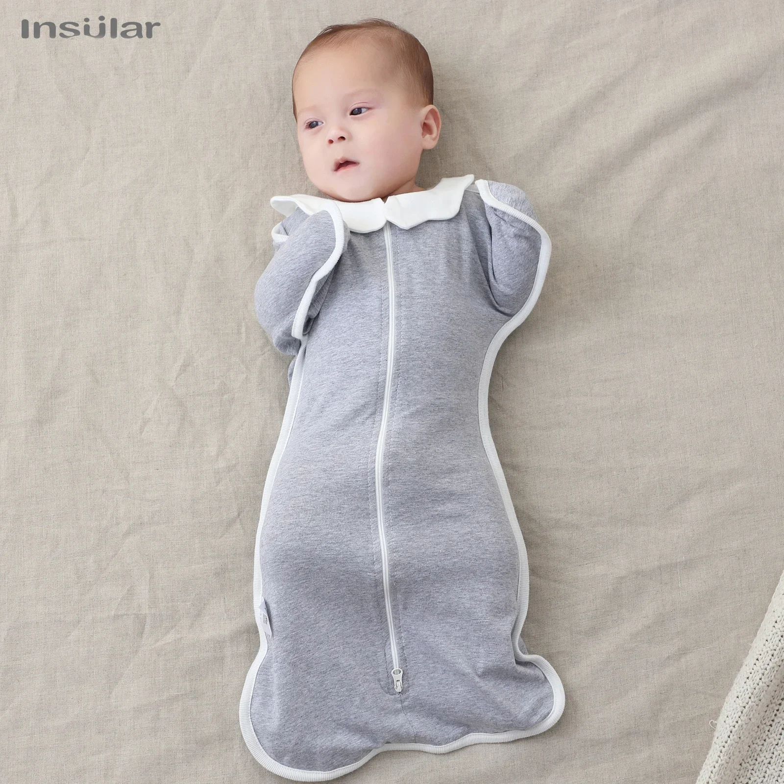 Newborn Baby Sleeping Bags Raised Hand Anti-shock Cotton Sleepsacks Baby Swaddling Blanket New Born Baby Items Saco De Dormir thumbnail 2