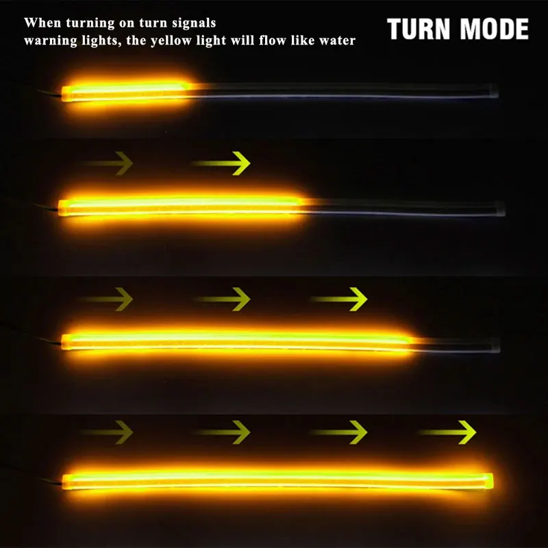 2pcs Motorcycle Turn Signal Lights LED Daytime Running Lights Tail Light DRL Waterproof Decoration Strip Brake Flowing Light thumbnail 4
