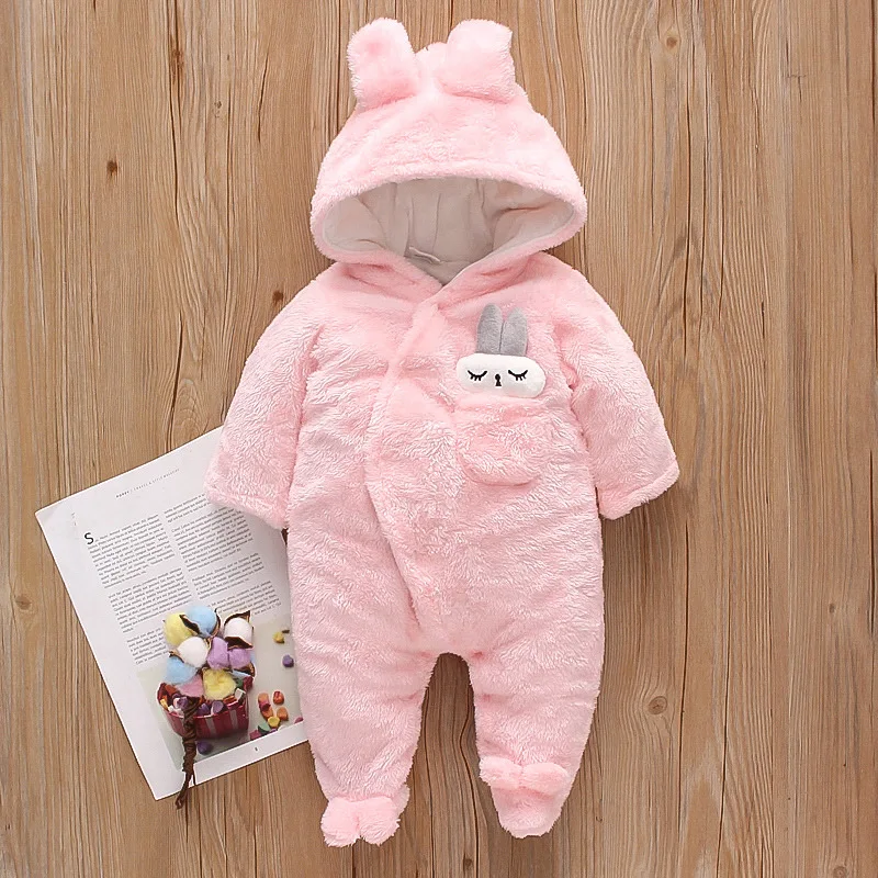 Autumn and Winter New Baby Plush Climbing Clothes Baby Warm and Thick Cartoon Dog Rabbit Cute Cotton Clothes for 0-2 Years thumbnail 3