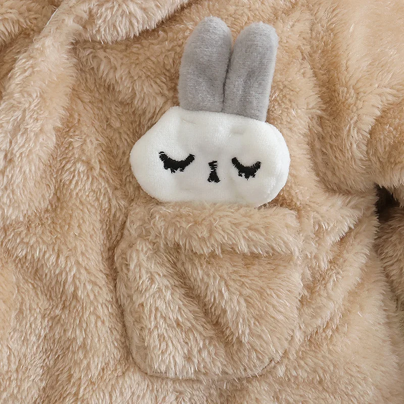 Autumn and Winter New Baby Plush Climbing Clothes Baby Warm and Thick Cartoon Dog Rabbit Cute Cotton Clothes for 0-2 Years thumbnail 6