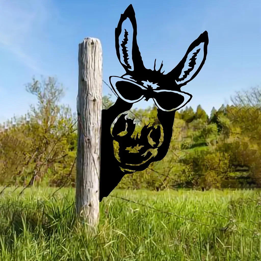 Donkey Shape Iron Silhouette, Outdoor Garden Fence Ornament, Farm Decor Wall Art Home Decoration for Garden Party Decor Iron Art thumbnail 3