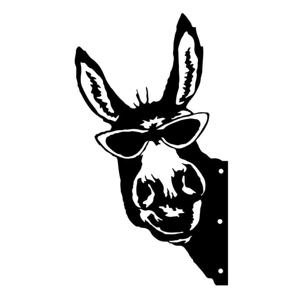 Donkey Shape Iron Silhouette, Outdoor Garden Fence Ornament, Farm Decor Wall Art Home Decoration for Garden Party Decor Iron Art thumbnail 6