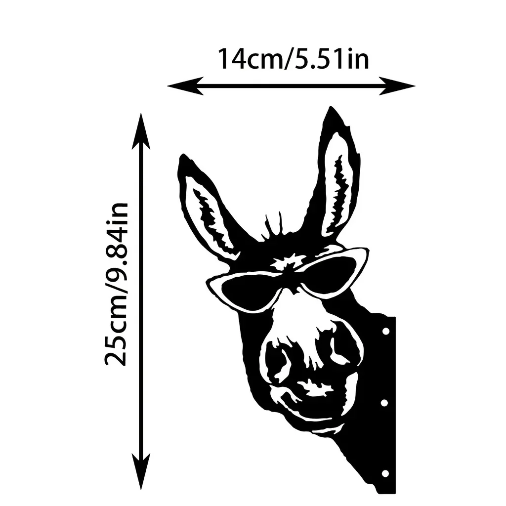 Donkey Shape Iron Silhouette, Outdoor Garden Fence Ornament, Farm Decor Wall Art Home Decoration for Garden Party Decor Iron Art thumbnail 2