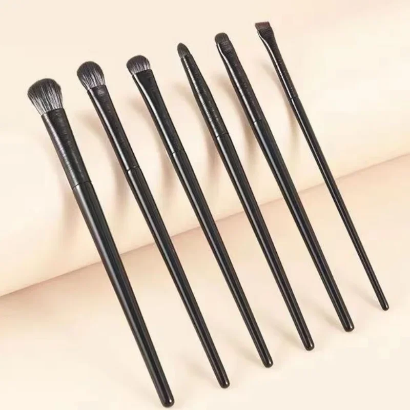 6pcs Black Eye Makeup Brushes Set Professional Contouring Eyeshadow Eyeliner Brush Portable Blending Facial Beauty Cosmetic Tool thumbnail 6