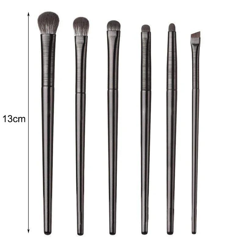 6pcs Black Eye Makeup Brushes Set Professional Contouring Eyeshadow Eyeliner Brush Portable Blending Facial Beauty Cosmetic Tool thumbnail 2
