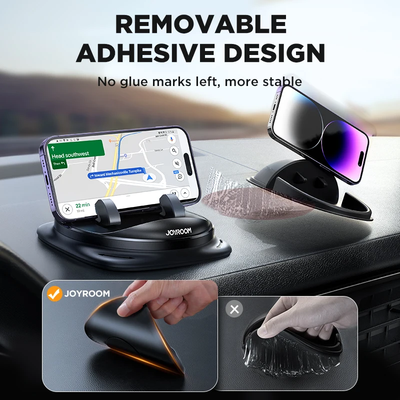 Joyroom Universal Dashboard Car Phone Holder Upgraded Reusable Silicone Phone Mount for Car Dash Anti-Slip Pad Mat Phone Holder thumbnail 3