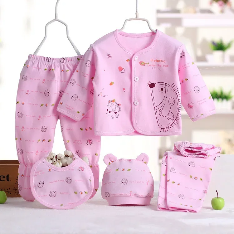 5pcs/set Children's Clothing Baby Hedgehog Newborn Set Pure Cotton 0-3M Baby Clothes Spring Autumn Pure Cotton Underwear Set thumbnail 3