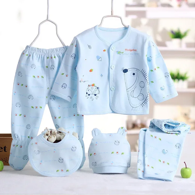 5pcs/set Children's Clothing Baby Hedgehog Newborn Set Pure Cotton 0-3M Baby Clothes Spring Autumn Pure Cotton Underwear Set thumbnail 2