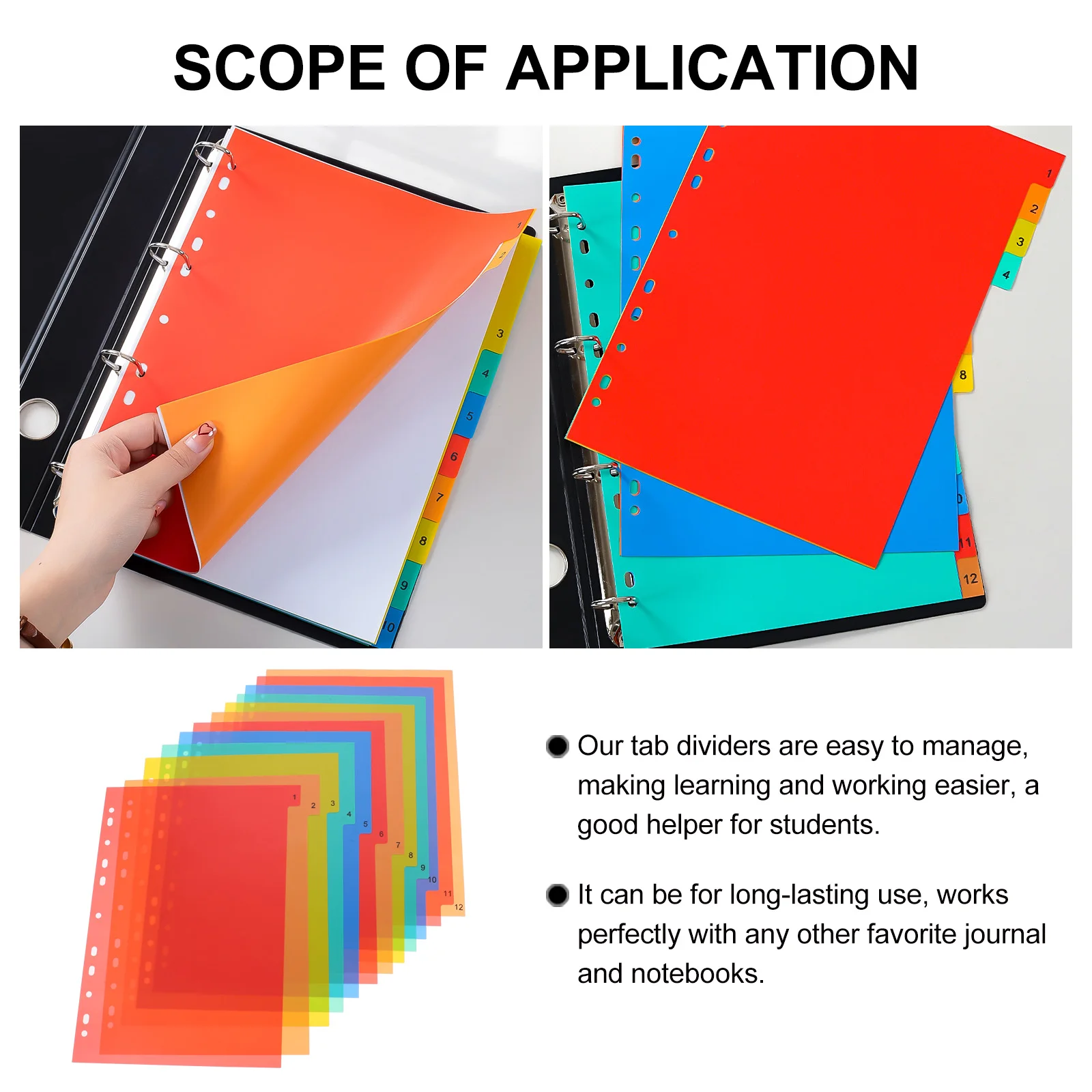A4 Separated Loose Leaf Page Dividers Folder Number File PP Book Binder Plastic Binders Tabs Book Binder Dividers A4 Page Marker thumbnail 2