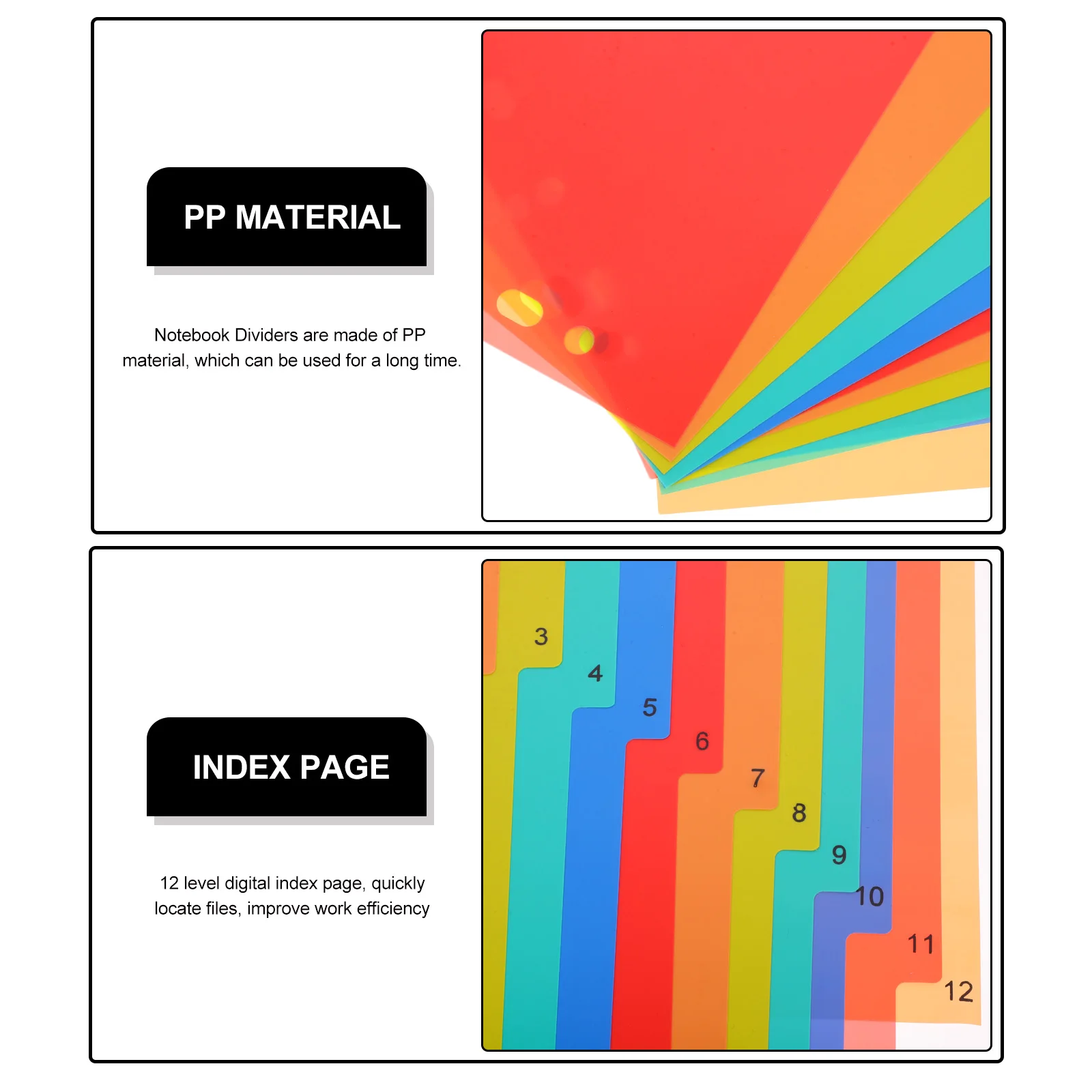 A4 Separated Loose Leaf Page Dividers Folder Number File PP Book Binder Plastic Binders Tabs Book Binder Dividers A4 Page Marker thumbnail 3