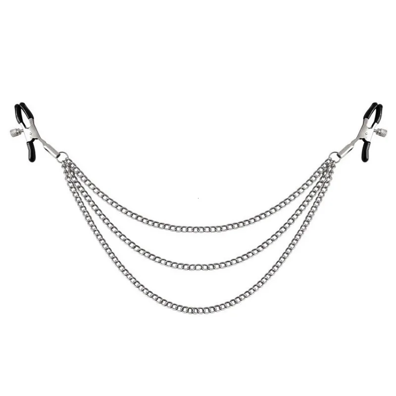 Metal Chain Nipple Milk Clips Breast Massage Clamps Adult Flirting Teasing Erotic Gadgets Bdsm Slave Sex Toys For Couples thumbnail 6