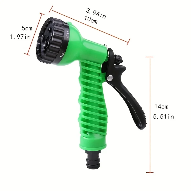 Garden Irrigation Water Pipe, Watering Nozzle, Garden Hose With 7-Function Nozzle, Car Cleaning Spring Pipe, Plastic Hose thumbnail 5