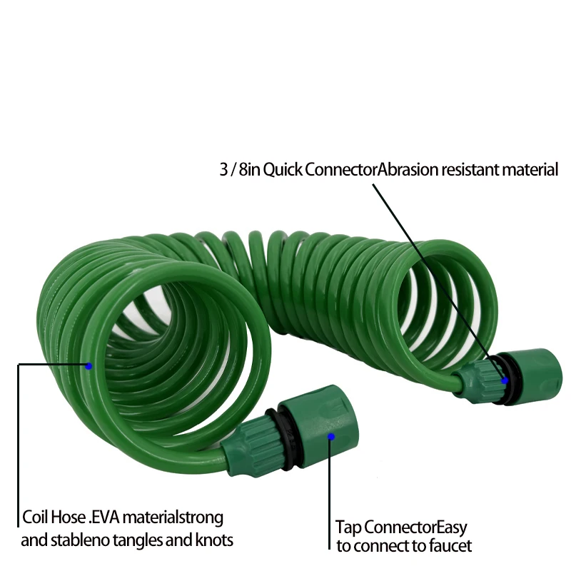 Garden Irrigation Water Pipe, Watering Nozzle, Garden Hose With 7-Function Nozzle, Car Cleaning Spring Pipe, Plastic Hose thumbnail 4