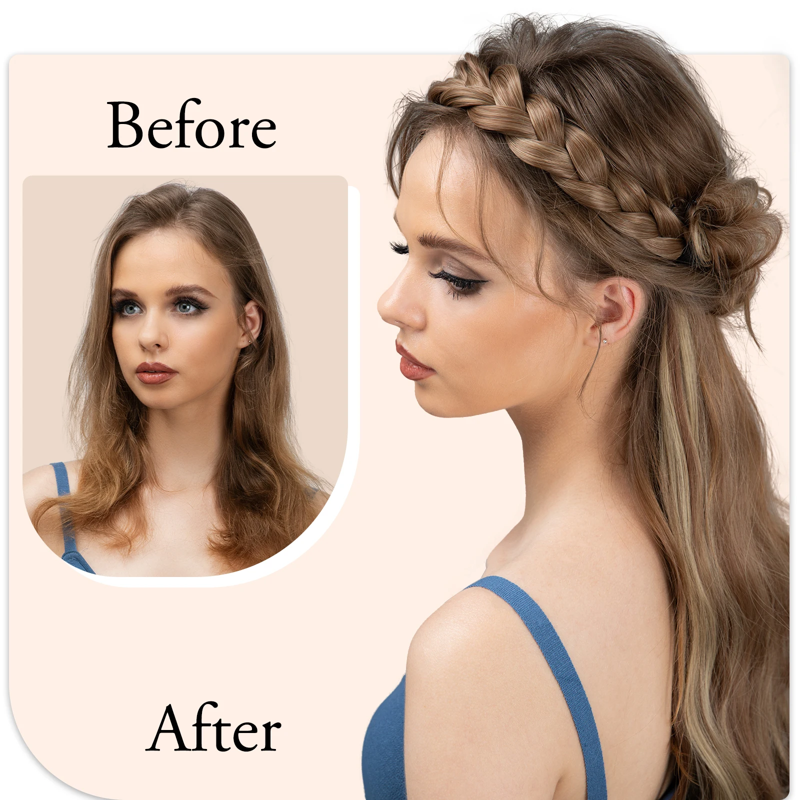 Synthetic Premium Adjustable Handmade Braided Elastic Band Hair Fashion Braiding Hair Headband Headwear For Women thumbnail 4