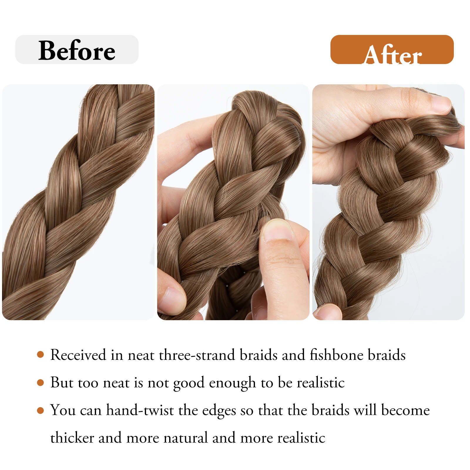 Synthetic Premium Adjustable Handmade Braided Elastic Band Hair Fashion Braiding Hair Headband Headwear For Women thumbnail 5