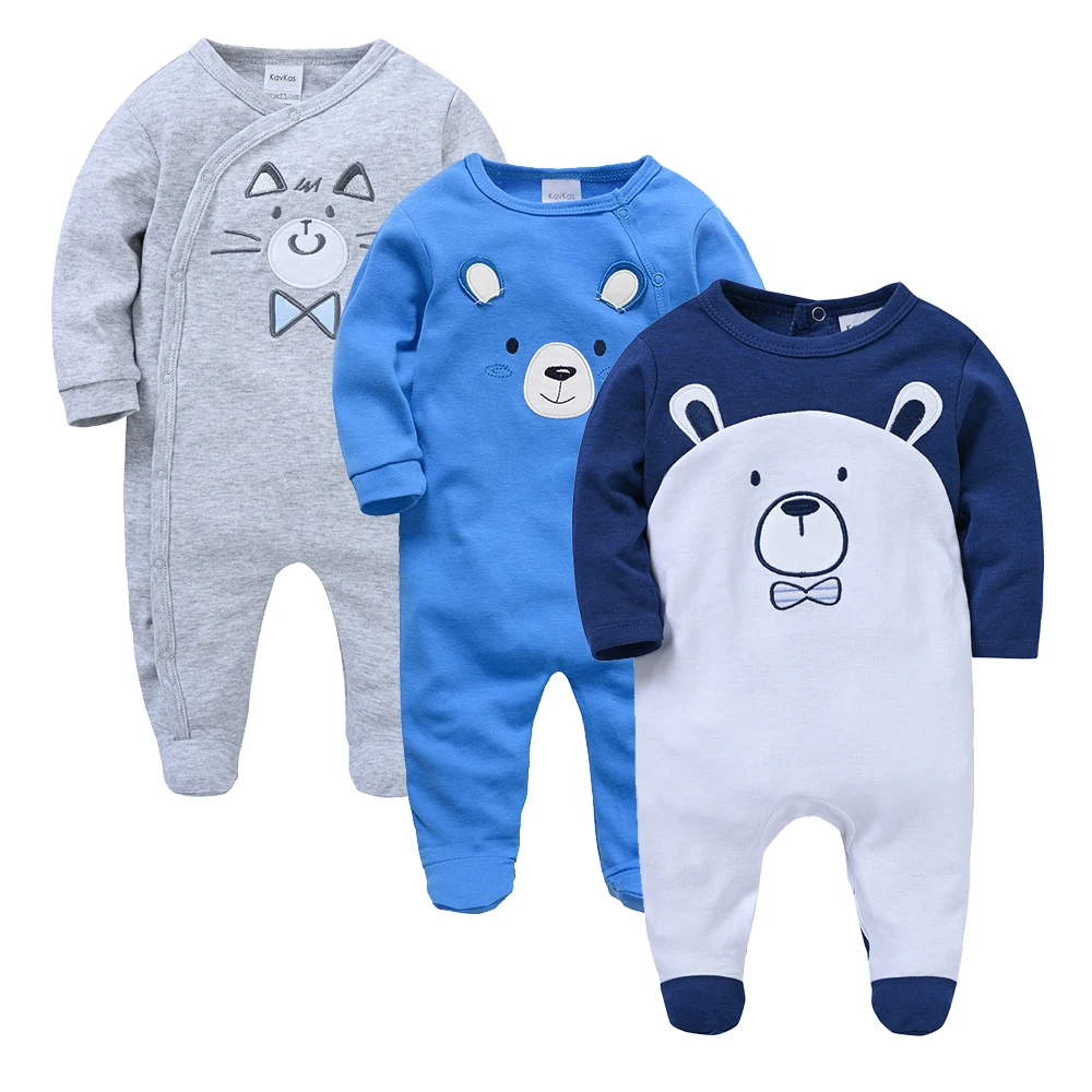 KAVKAS 1/2/3 Pcs Baby Boys Rompers Cartoon Print Overalls Cotton Infant Clothing Kids Jumpsuit Newborn Pajimas 0-3 Months thumbnail 5
