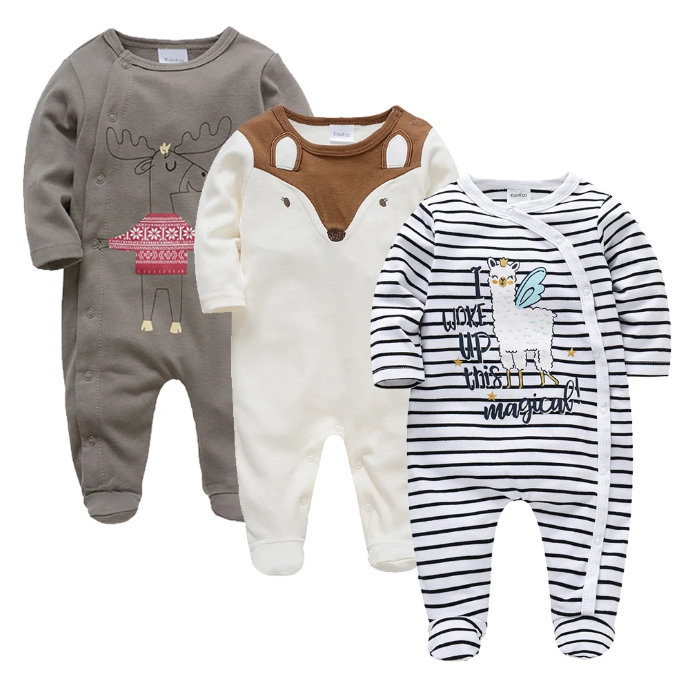 KAVKAS 1/2/3 Pcs Baby Boys Rompers Cartoon Print Overalls Cotton Infant Clothing Kids Jumpsuit Newborn Pajimas 0-3 Months thumbnail 6