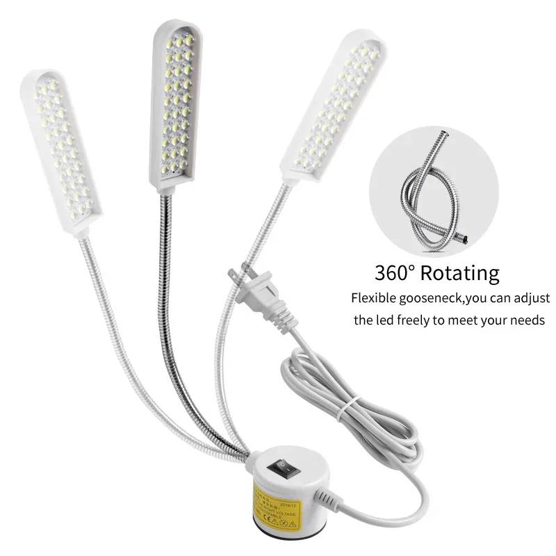 LED Sewing Machine Lamp 360 Flexible Adjustable Gooseneck Work Lamps Industrial Lights with Magnetic Base for Workbench New 2024 thumbnail 3