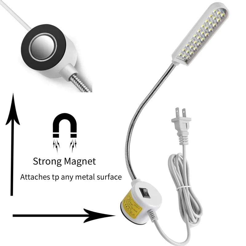 LED Sewing Machine Lamp 360 Flexible Adjustable Gooseneck Work Lamps Industrial Lights with Magnetic Base for Workbench New 2024 thumbnail 4