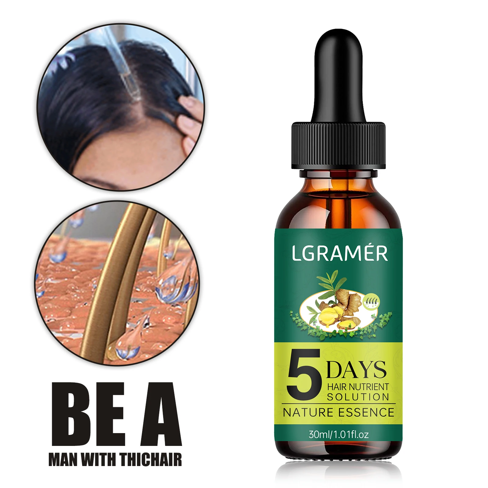 Hair Growth Essence Oil Ginger Hair Growth Oil Anti Hair Loss Prevent Baldness Treatment Fast Nourish Scalp Hair Care thumbnail 2