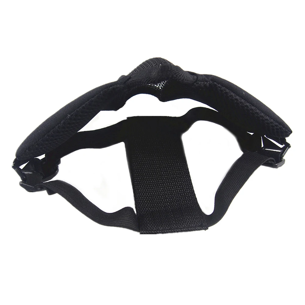 Tactical Half Face Airsoft Mask Foldable Metal Mesh Double Ribbon Adjustable CS Wargame Hunting Paintball Protective Masks thumbnail 4