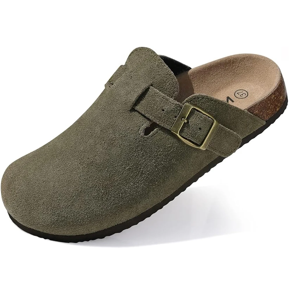 Evshine Retro Cork Clogs Slippers For Men Fashion Men Mules Shoe with Arch Support Unisex Classic Beach Shoes Men's Suede Sandal thumbnail 6