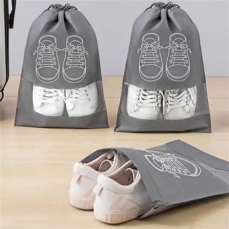 5/10pcs Shoes Storage Bag Closet Organizer Non Woven Travel Portable Bag Waterproof Pocket Clothing Classified Draw Hanging Bag thumbnail 3