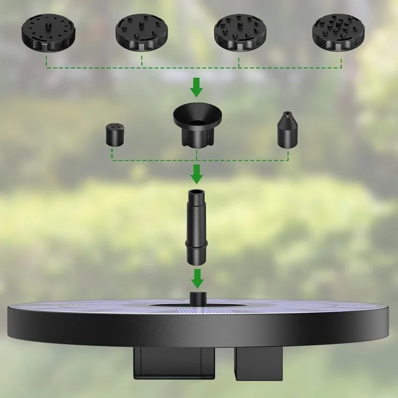 1W/1.5W/2.5W Outdoor Solar Fountain Suitable for Garden Pond Solar Fountain Pump Kit with 6 Nozzles for Garden Decoration thumbnail 5