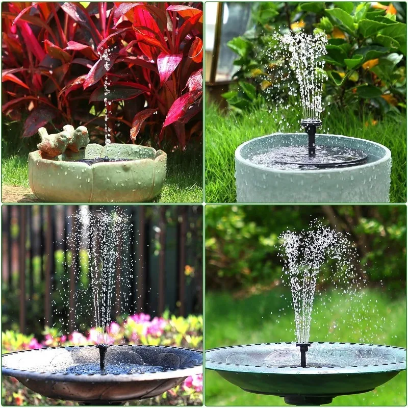 1W/1.5W/2.5W Outdoor Solar Fountain Suitable for Garden Pond Solar Fountain Pump Kit with 6 Nozzles for Garden Decoration thumbnail 6