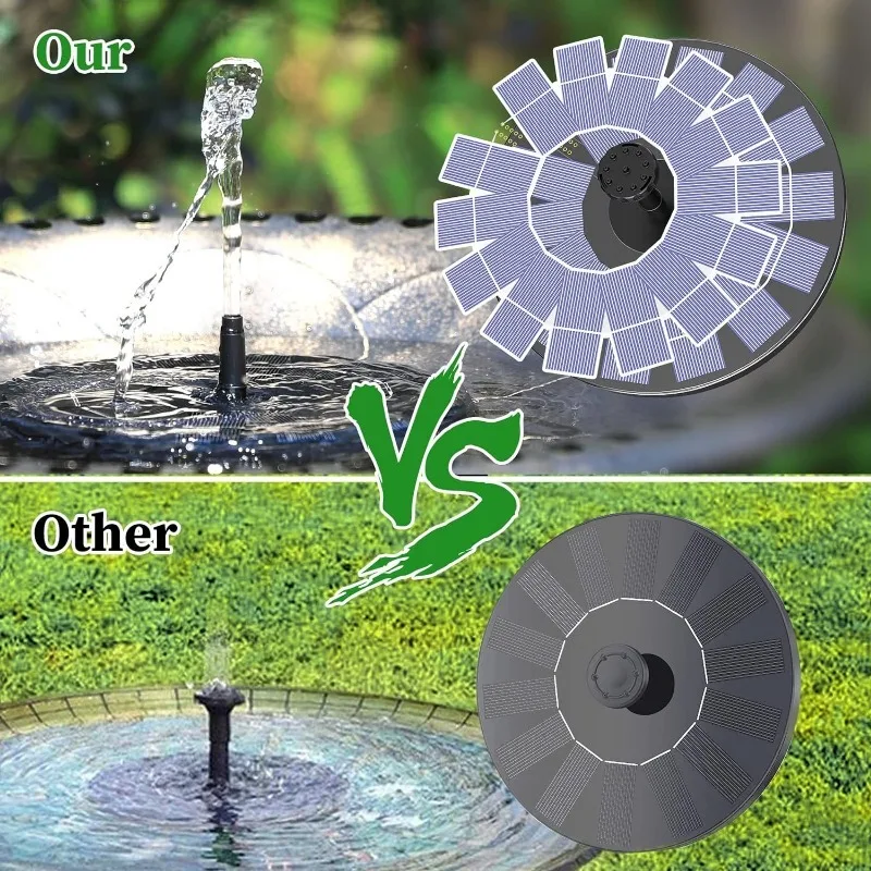 1W/1.5W/2.5W Outdoor Solar Fountain Suitable for Garden Pond Solar Fountain Pump Kit with 6 Nozzles for Garden Decoration thumbnail 3