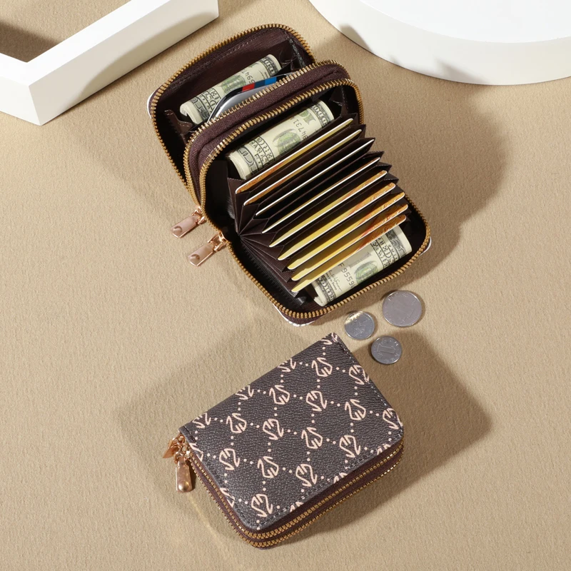 Chic Vintage Zippered Card Holder Wallet for Women - Secure Multi-Card Slots, Fashionable Faux Leather with Coin PurseLuxurious thumbnail 6