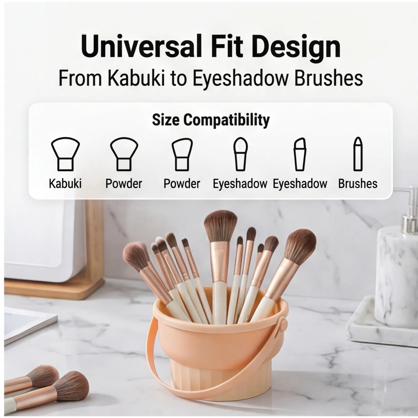 Silicone Makeup Brush Cleaning Bowl, Beauty Egg Tool with Drying Shelf – Storage Set for Powder Puff & Brushes thumbnail 2