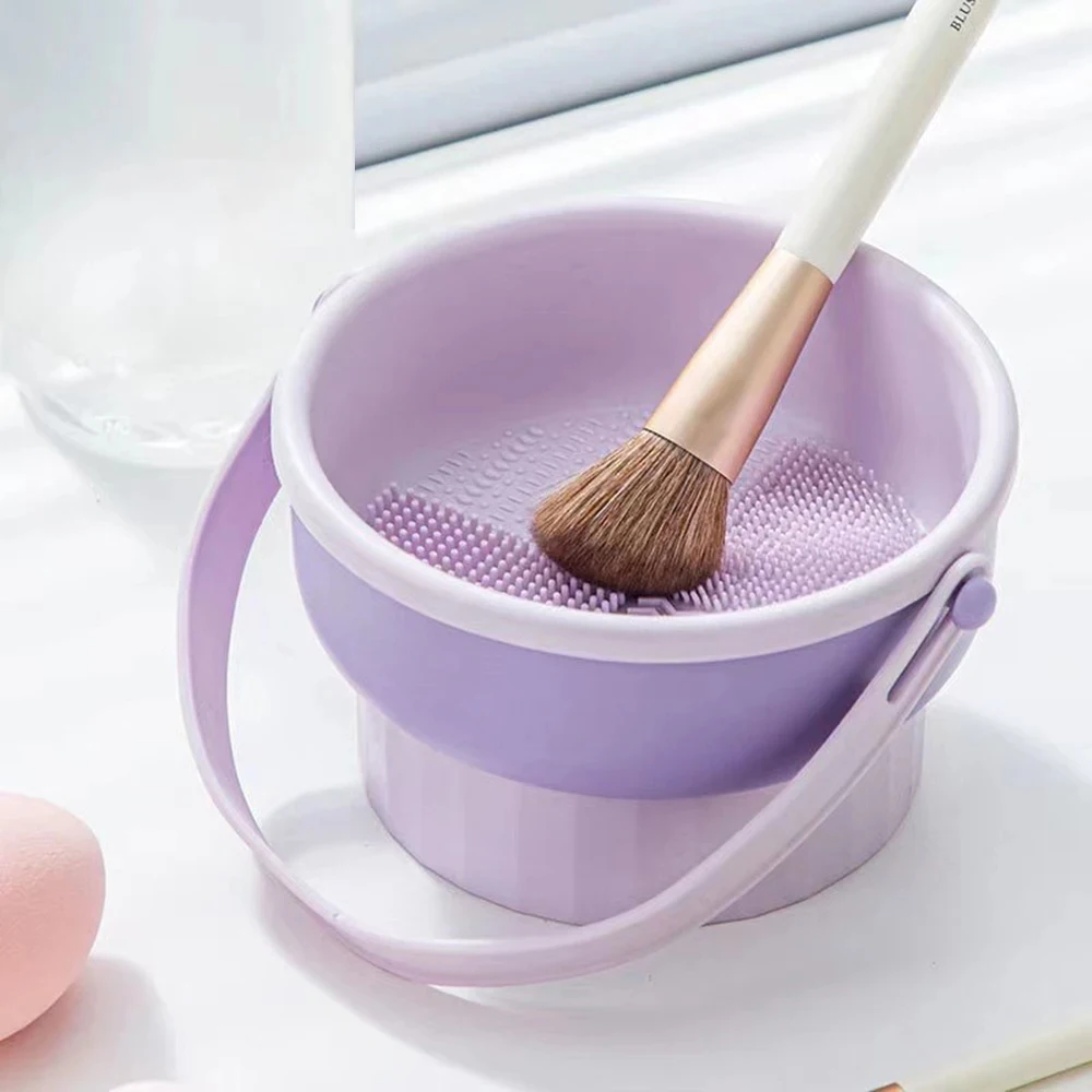 Silicone Makeup Brush Cleaning Bowl, Beauty Egg Tool with Drying Shelf – Storage Set for Powder Puff & Brushes thumbnail 6
