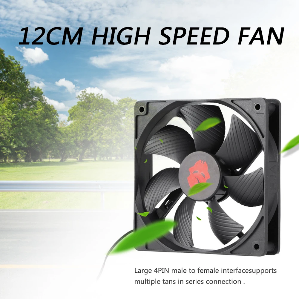 12cm 3000RPM Fan Cooling 12V PC Case Radiator Cooler 120MM Big 4Pin Desktop Chassis Workstation Cabinet Heatsink Fan Server Fans thumbnail 3