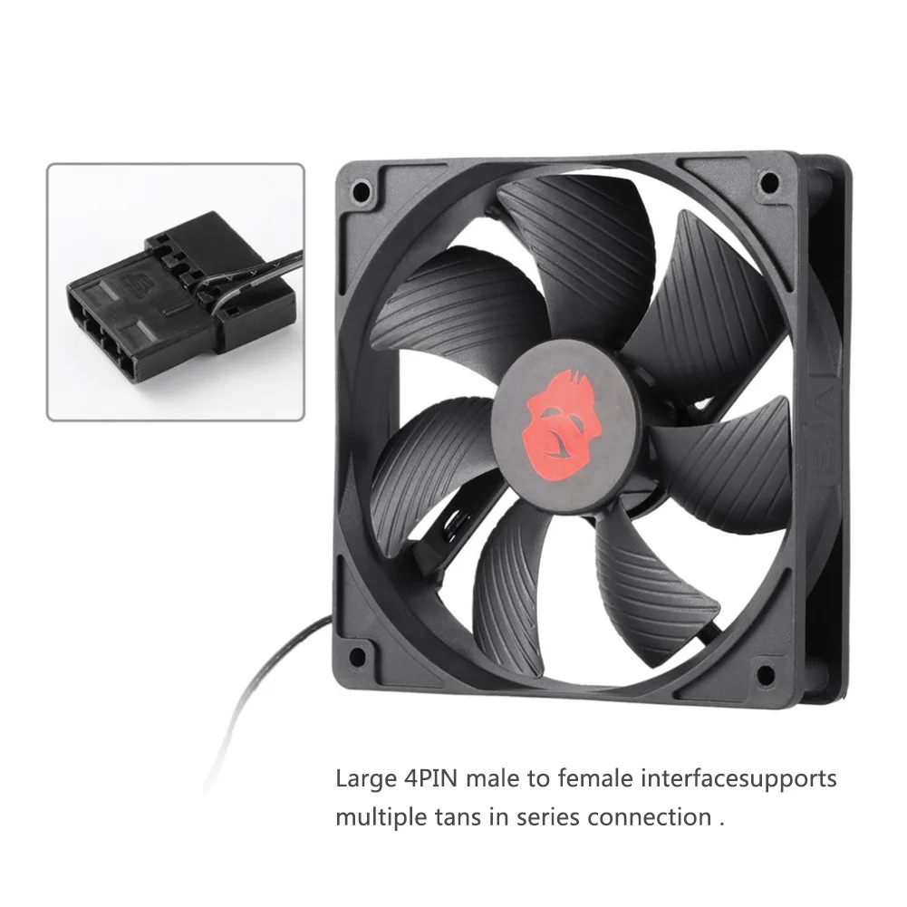 12cm 3000RPM Fan Cooling 12V PC Case Radiator Cooler 120MM Big 4Pin Desktop Chassis Workstation Cabinet Heatsink Fan Server Fans thumbnail 5