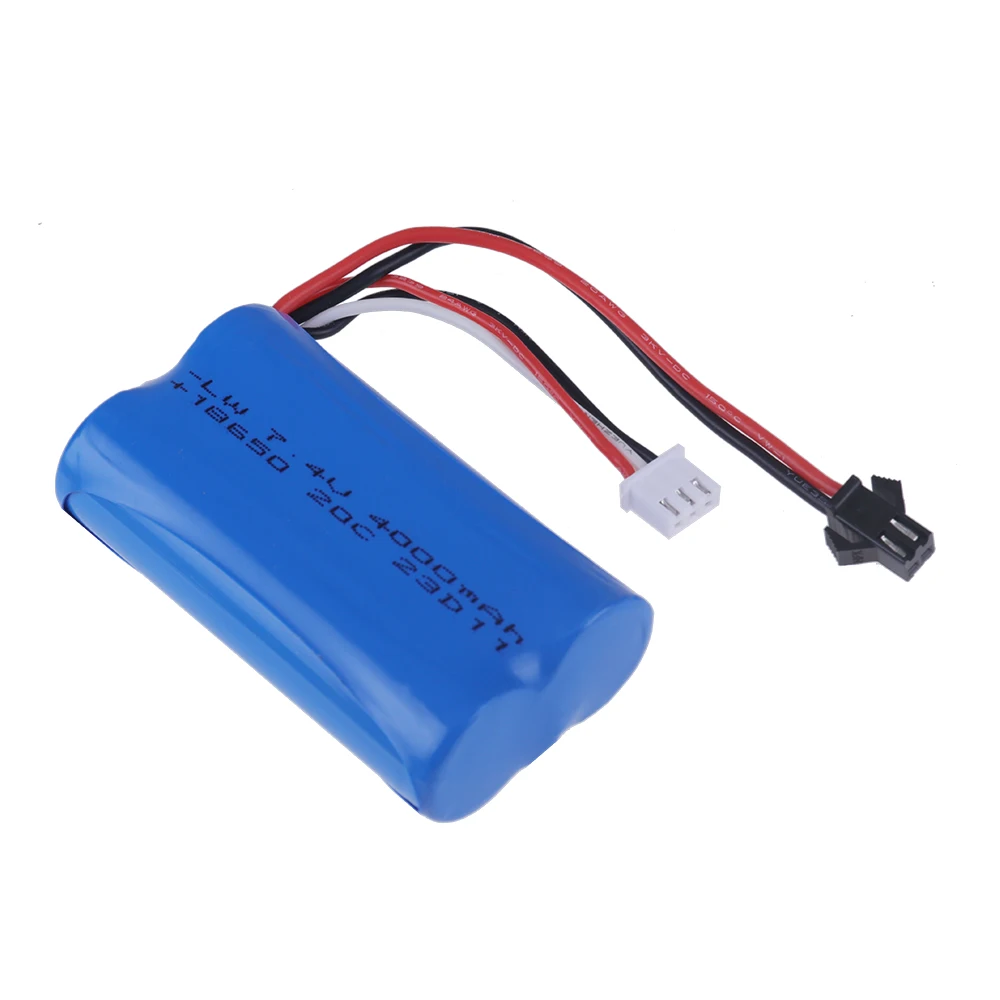 7.4V 1500/2200/3000/ 3500 mAh JST/T/SM Plug 18650 2S li-ion Battery for Wltoys 12423 10428 12429 12401 12402A RC Car Spare Parts thumbnail 4