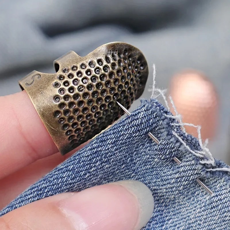 Adjustable Sewing Thimble Retro Sewing Finger Protection Cover Needle Thimble Ring Handmade DIY Craft Embroidery Sewing Tools thumbnail 2