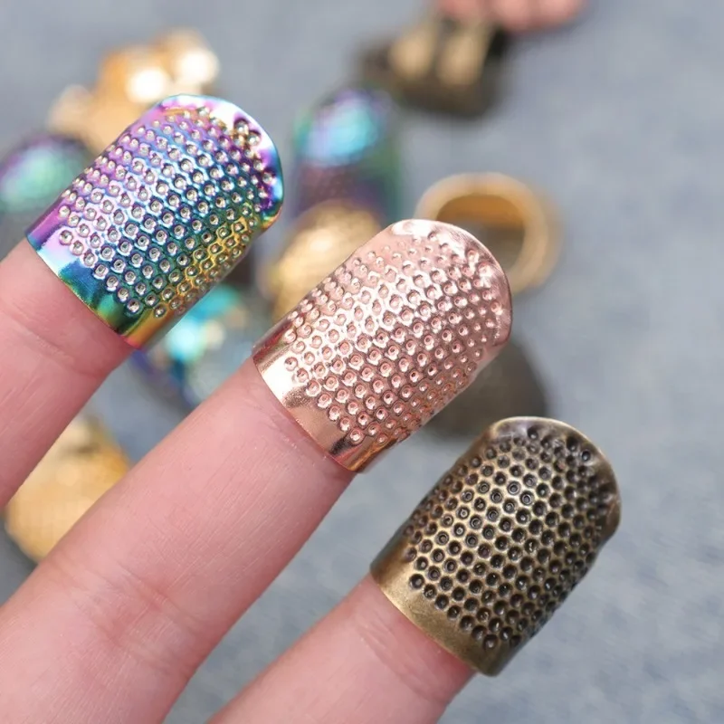 Adjustable Sewing Thimble Retro Sewing Finger Protection Cover Needle Thimble Ring Handmade DIY Craft Embroidery Sewing Tools thumbnail 3