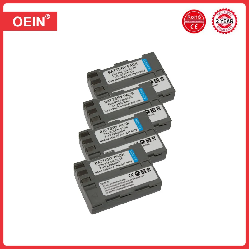 4Pcs EN EL3 EL3a EN-EL3e Battery and LED Charger for Nikon D70s, D50, D80, D300S, D300, D700, D90, D200 thumbnail 5