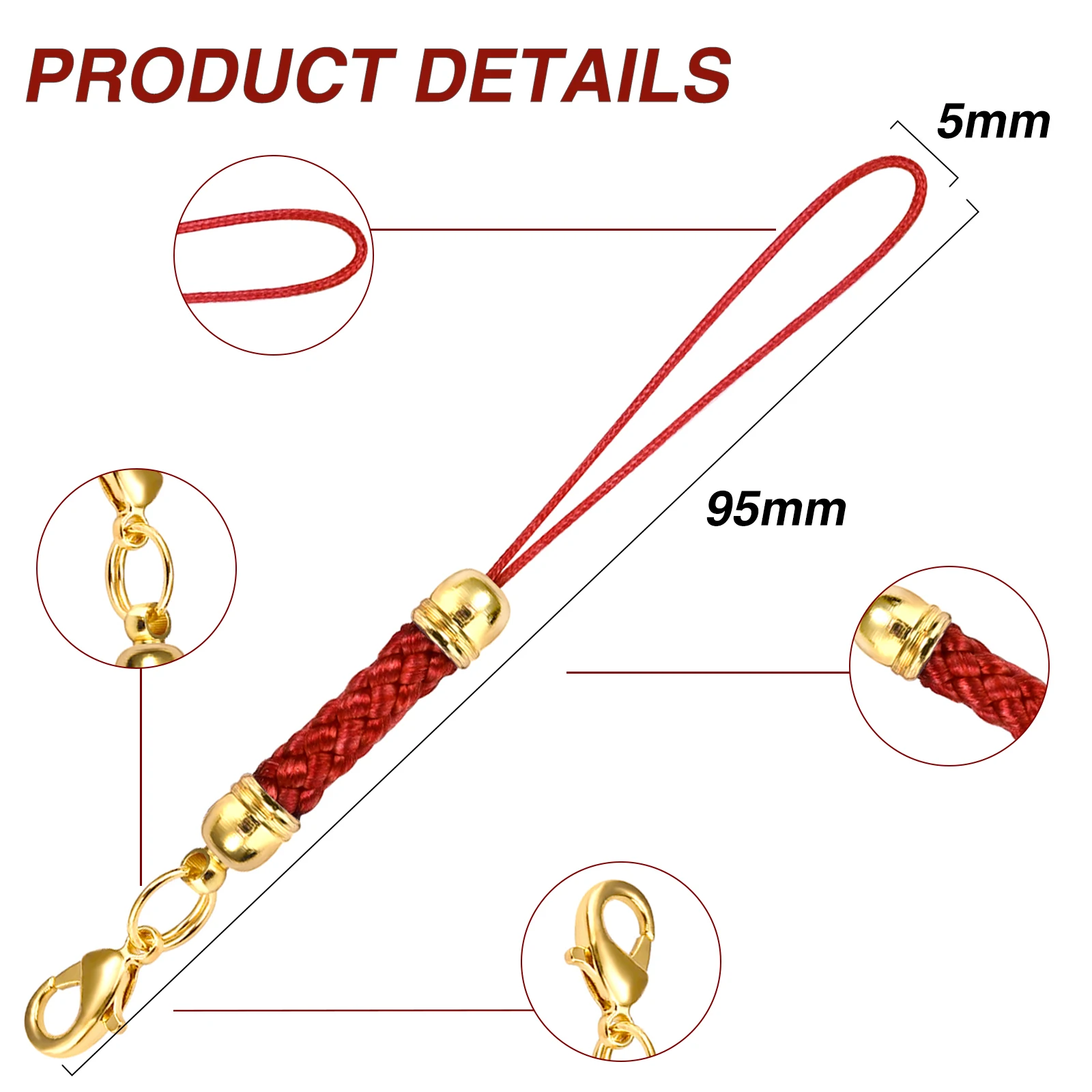 10Pcs Lanyard Lariat Strap Cords Lobster Clasp Rope Keychain Hooks Mobile Set Charms Keyring Pendant Key Ring Accessories thumbnail 6