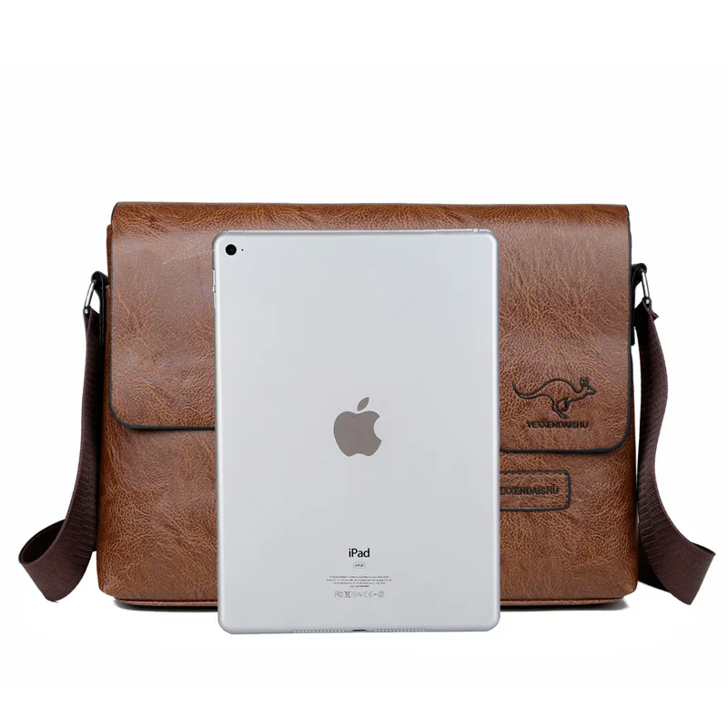 Luxury Brand Men Shoulder Bag For IPAD Leather Business Handbag Men Messenger Bag Large Side Sling Bag Fashion Man Crossbody Bag thumbnail 5