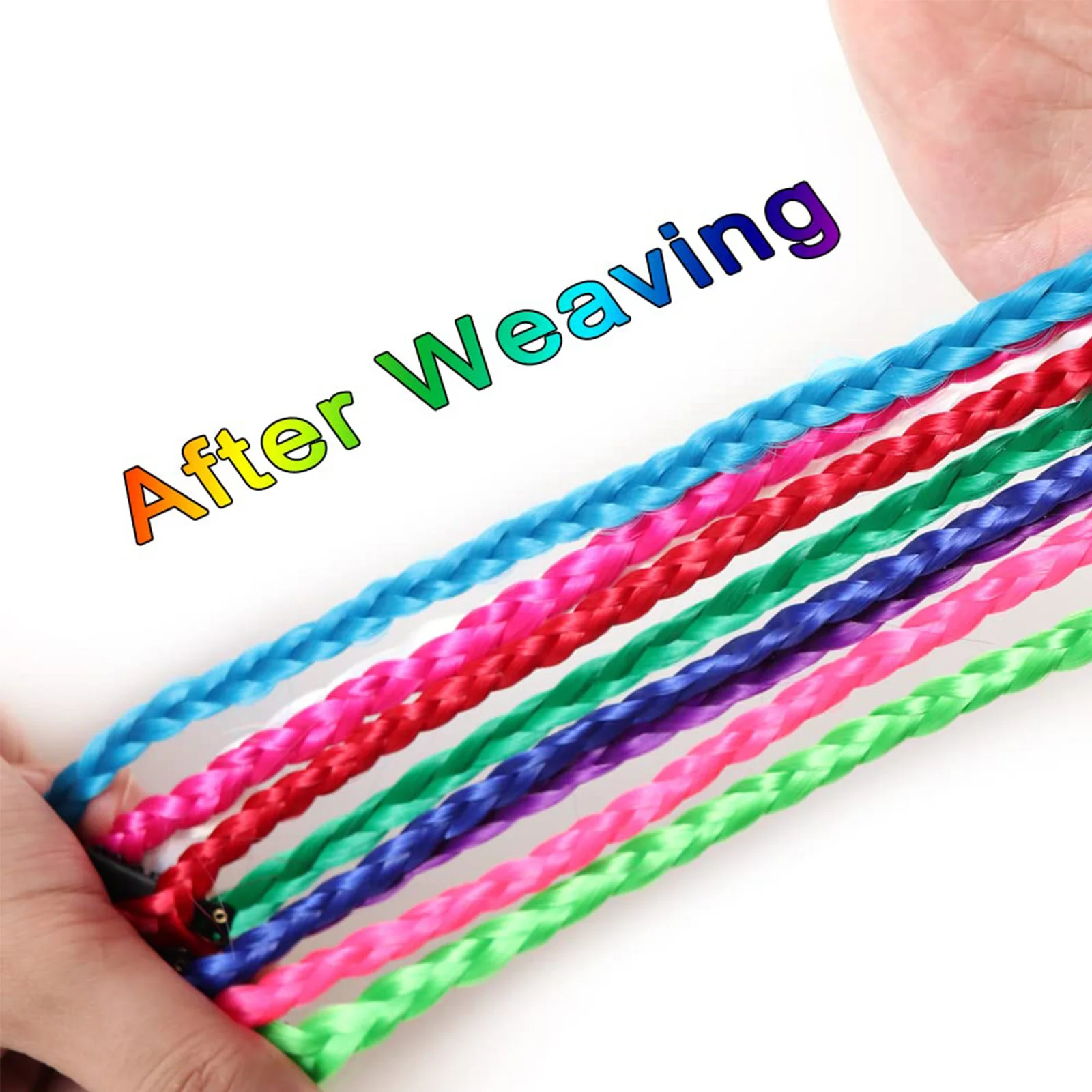 Synthetic 10Pcs Colored Party Highlights Clip in Hair Extensions for Girls Multi-colors Straight Hair  Hairpieces for Daily Use thumbnail 3