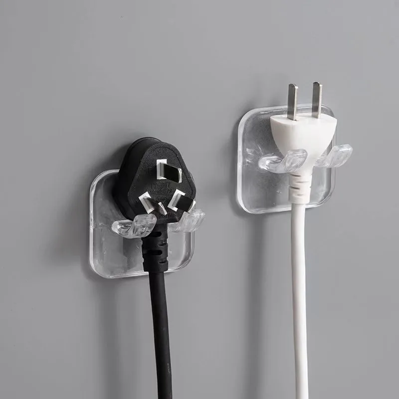 20/1PCS Punch Free Shaving Razor Holder Transparent Wall Mounted Hooks Home Kitchen Power Plug Socket Holder Bathroom Accessory thumbnail 6