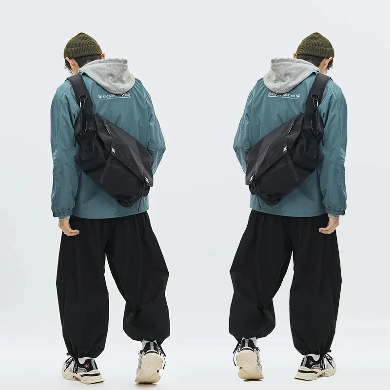 Causal Nylon Shoulder Man Bag Japanese Teenager School Laptop Sling Men's Bag Streetwear Travel Cross Bag Messenger Bags for Men thumbnail 2