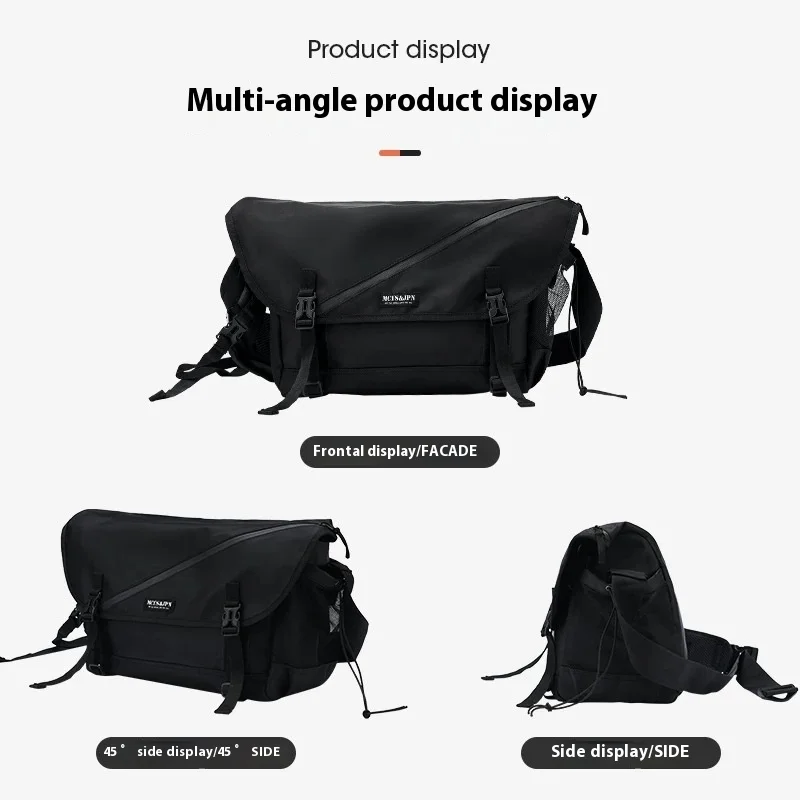 Causal Nylon Shoulder Man Bag Japanese Teenager School Laptop Sling Men's Bag Streetwear Travel Cross Bag Messenger Bags for Men thumbnail 3