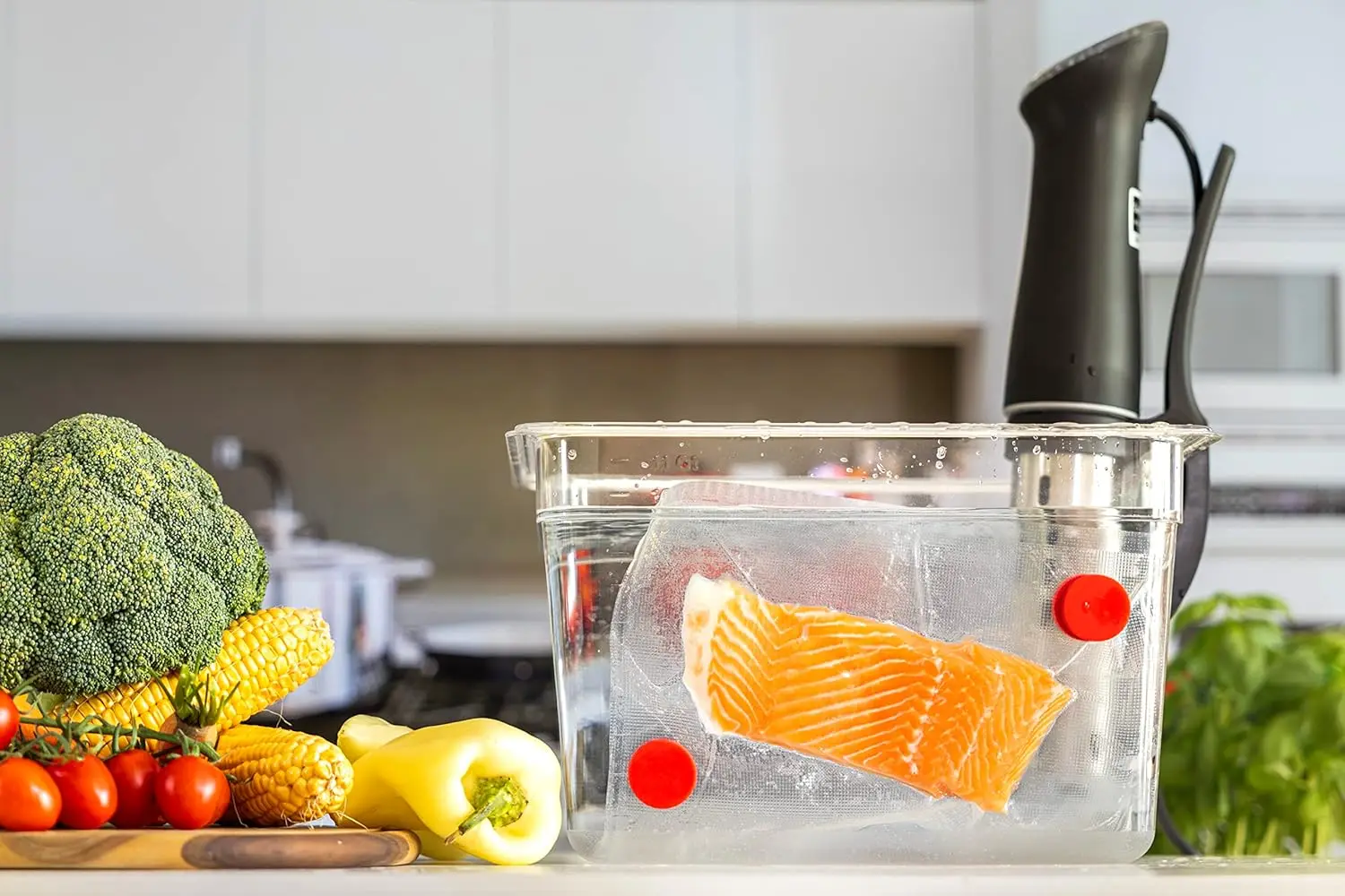 Sous Vide Magnets Set of 8 - Food Grade Silicone Coating.Cooking Accessories Complete with Magnetic to Stop Floating Bags thumbnail 2