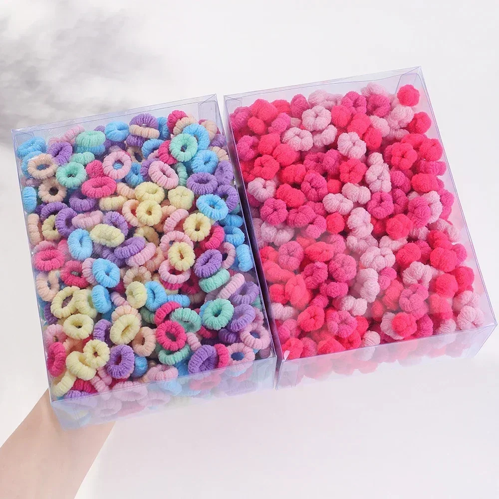 20/50/100Pcs Children Solid Color Grid Wave Elastic Hair Bands Baby Girls Scrunchie Rubber Bands Kid Sweet Cute Hair Accessories thumbnail 4