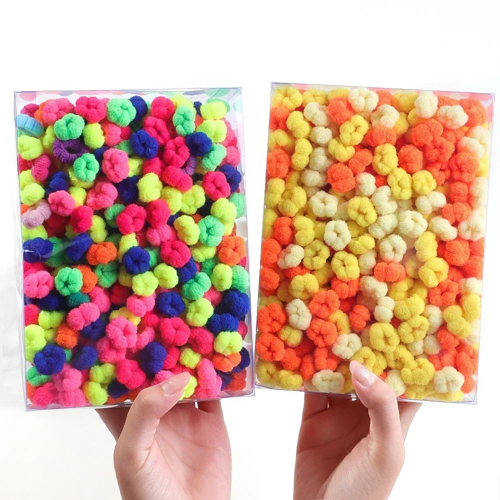 20/50/100Pcs Children Solid Color Grid Wave Elastic Hair Bands Baby Girls Scrunchie Rubber Bands Kid Sweet Cute Hair Accessories thumbnail 6