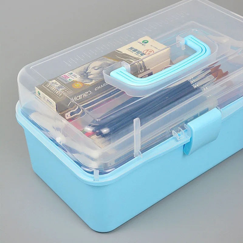 Transparent Large Storage Box Foldable For Stamp Wax Scrapbook Storage Hairpin Box Makeup Organizer Nail Jewelry Box Portable thumbnail 5